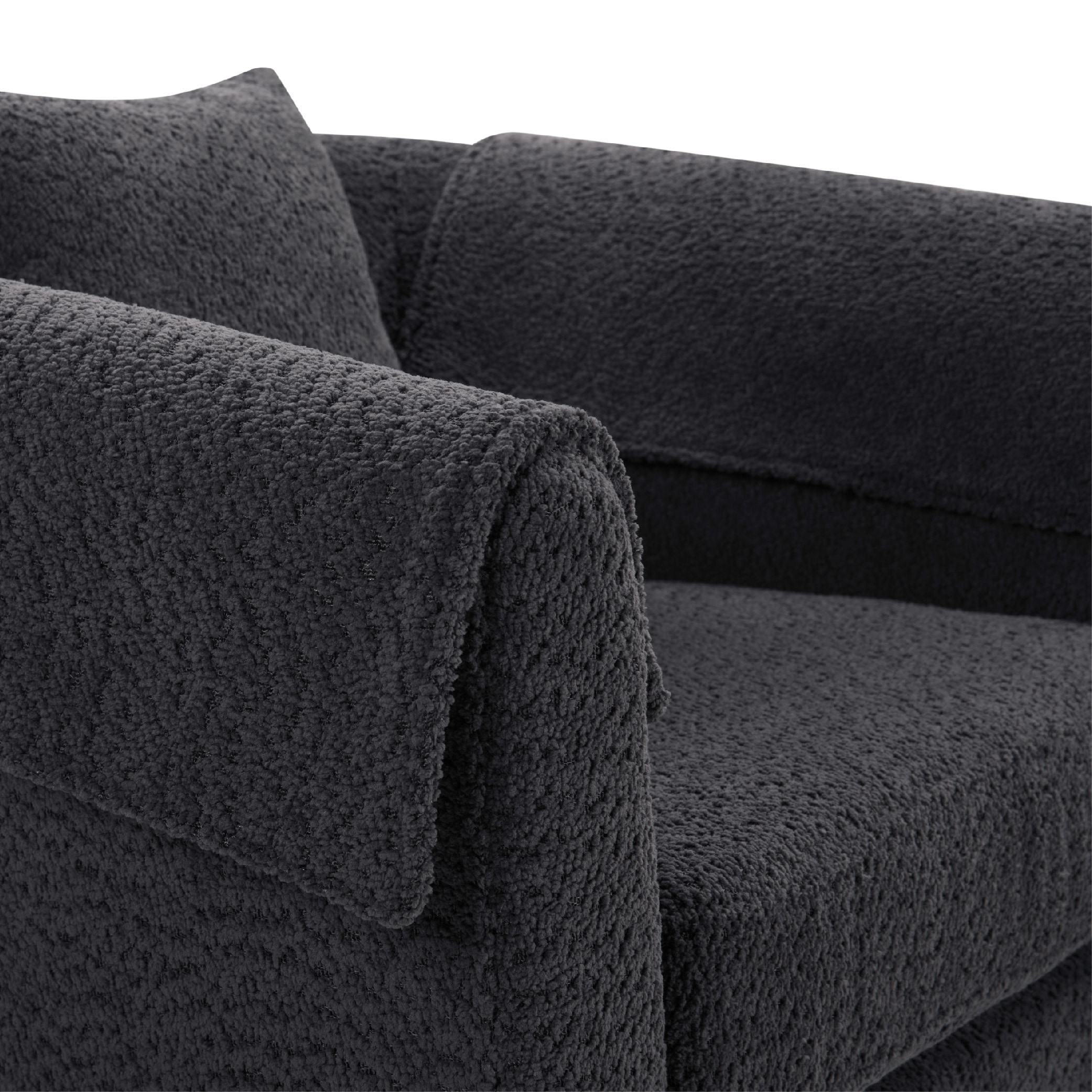 Swivel Accent Chair With Ottoman Set, Modern Chenille Barrel Armchair With Removable Back Pillow & 2 Armrest Covers For Living Room, Bedroom, Office, Black_voghion.com